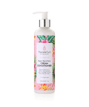 Flora & Curl Organic Rose & Honey Cream Conditioner curly girl godkendt produkt forhandles ved ww.curlsforyou.dk din curly girl shop