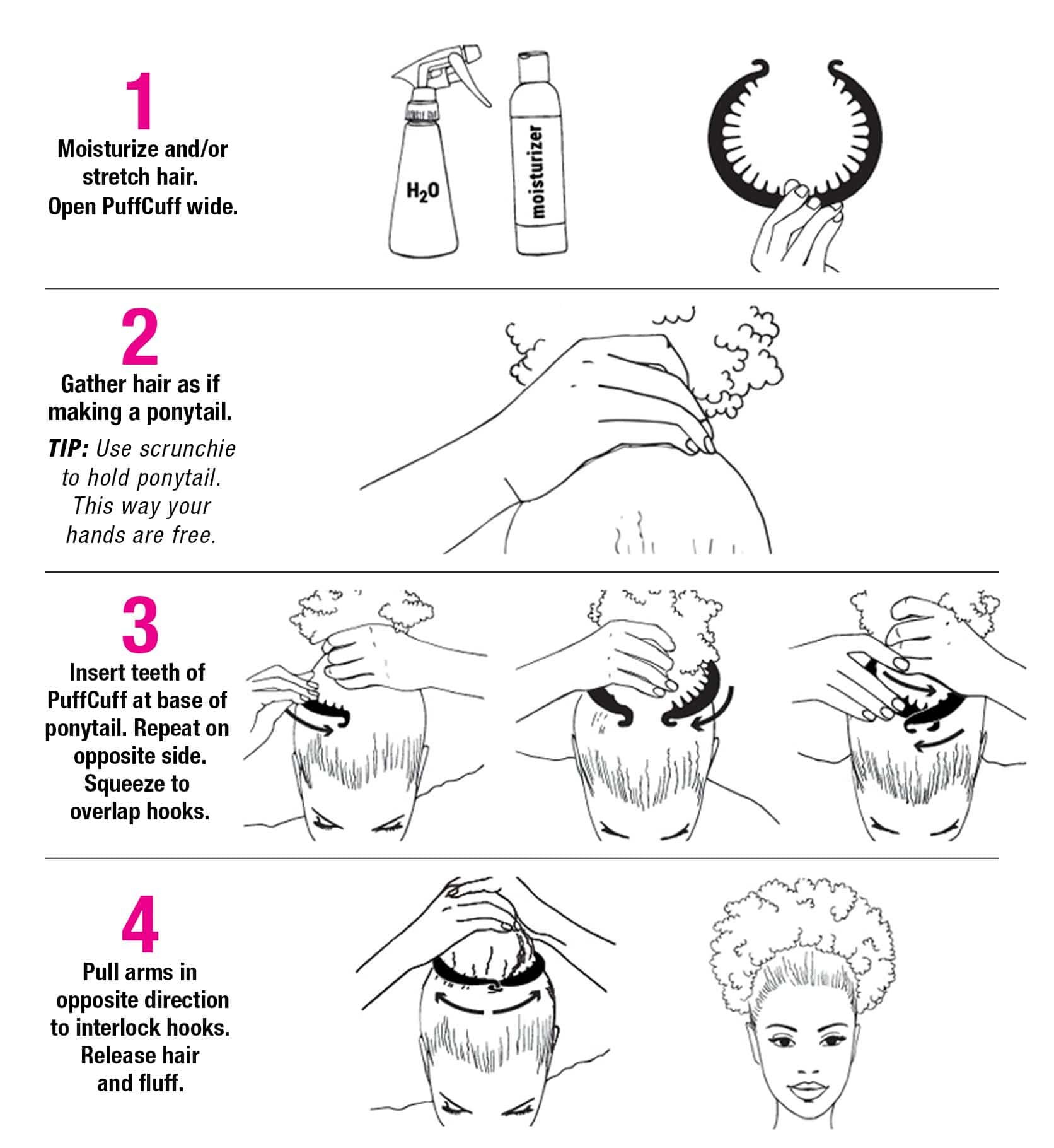 PuffCuff HowTo Guide curly girl godkendt produkt forhandles ved ww.curlsforyou.dk din curly girl shop