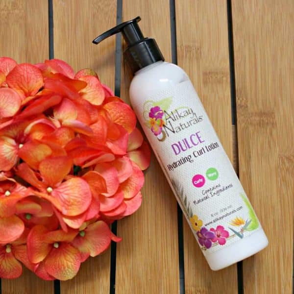 Alikay Naturals Dulce Hydrating Curl Lotion with flowers