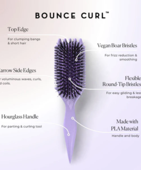 Bounce Curl – Volume Edgelift Brush Purple Fordele ved børsten