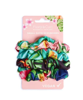 Flora & Curl Small Satin Scrunchies white background