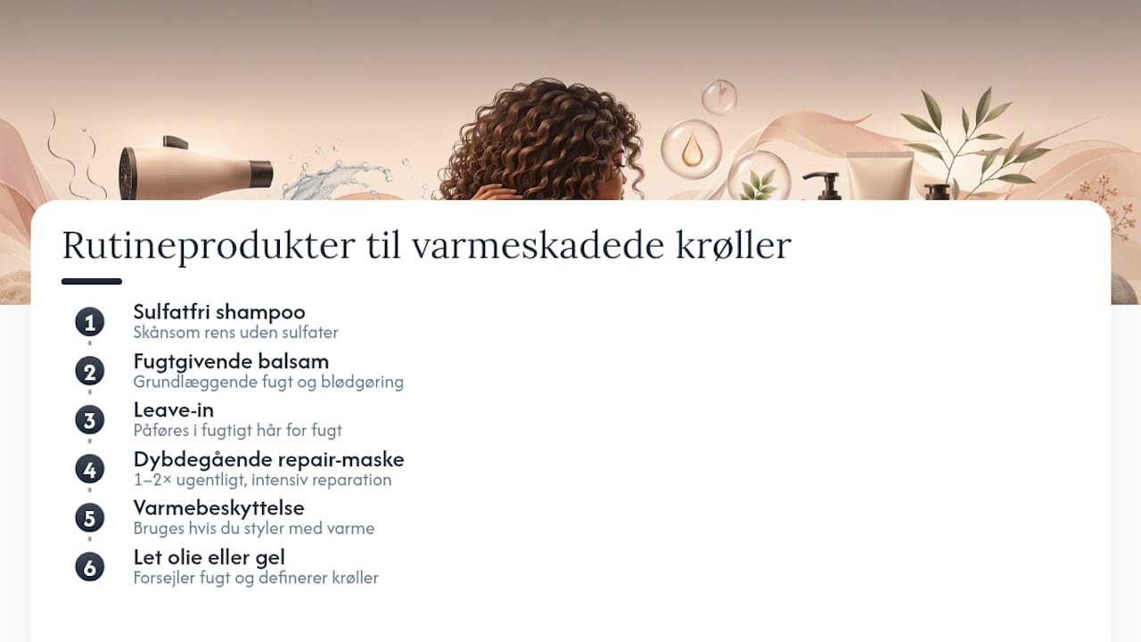 Seks trin til pleje af skadede krøller