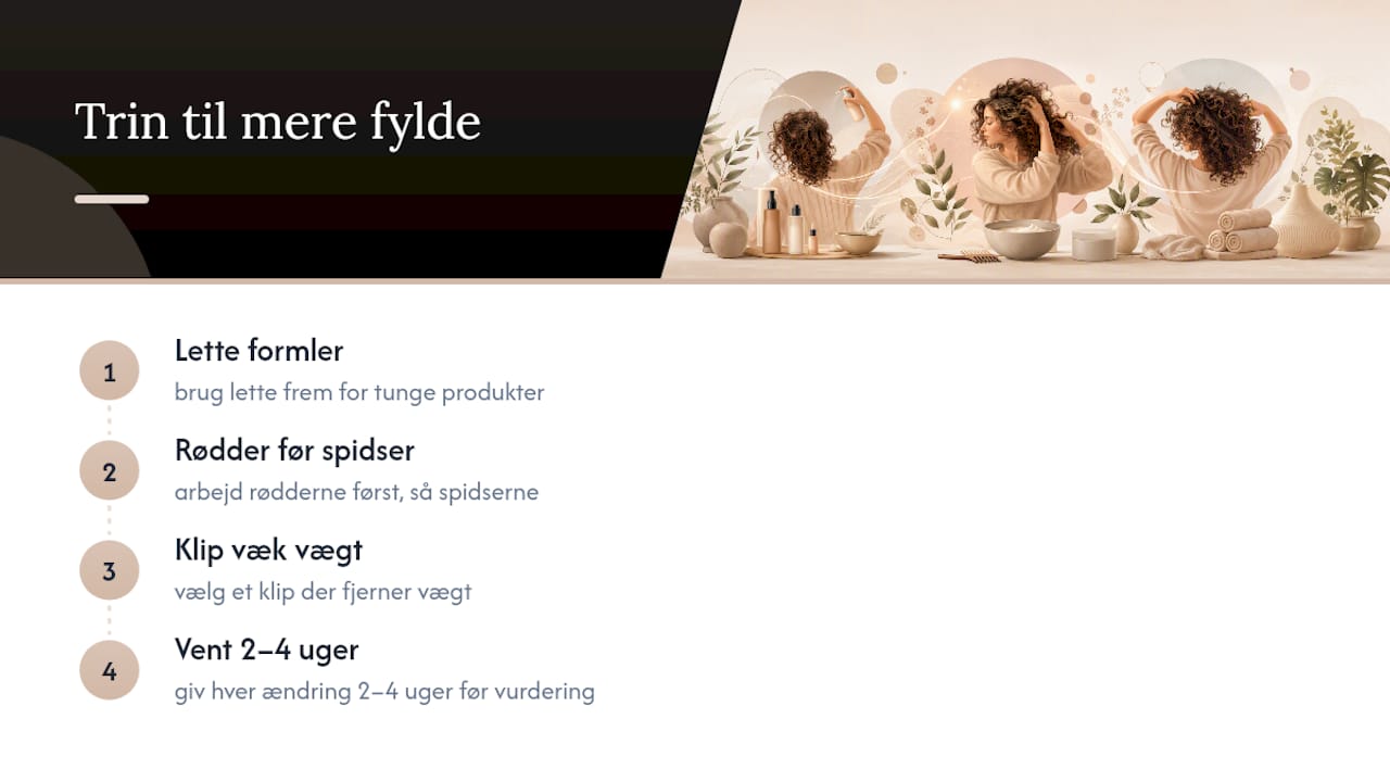 Fire trin til at give krøllerne mere fylde