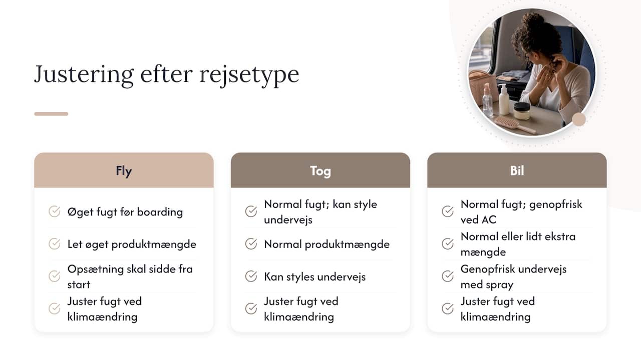 Sammenligning af forskellige rejsetyper og klima