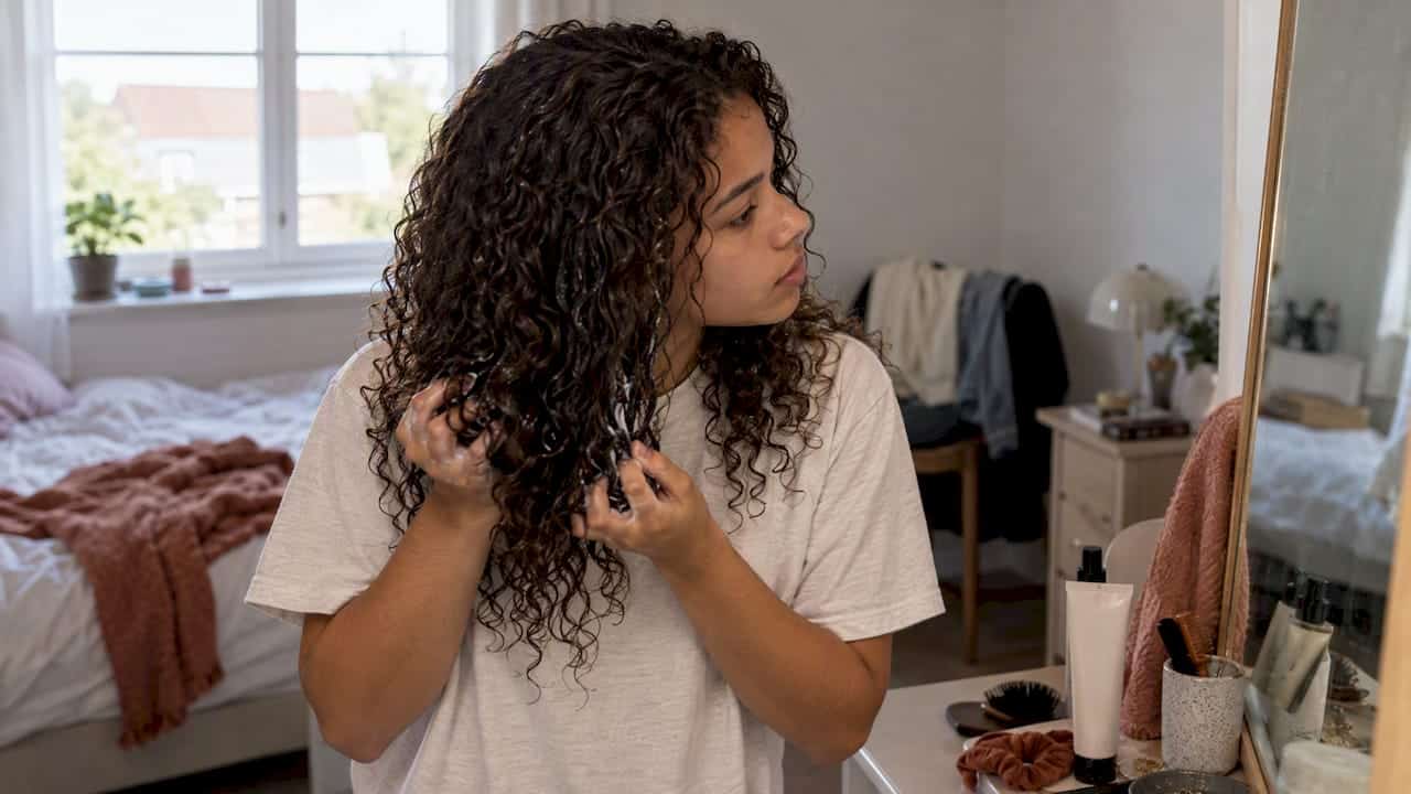 Teenager former fugtige, naturlige krøller
