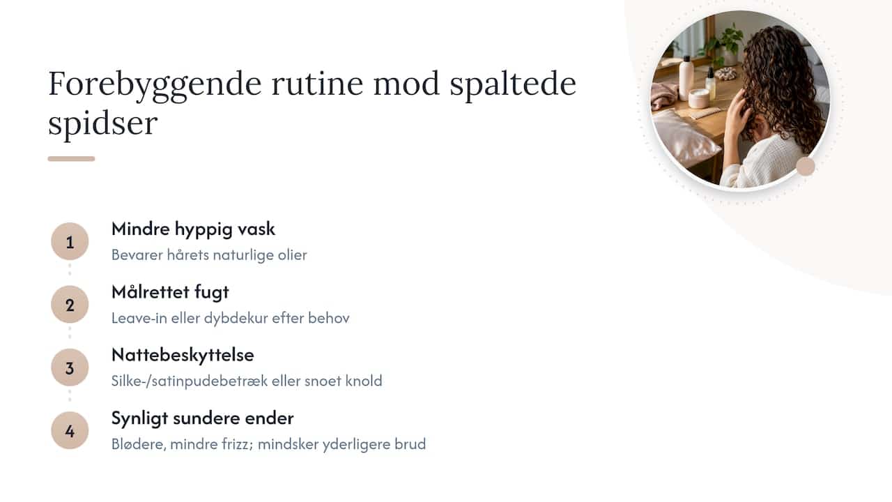 Tre trin til sundere spidser i krøllet hår